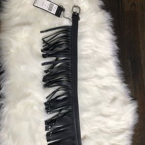 BCBG MAXAZRIA black fringe belt